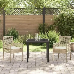 Tuinstoelen-vidaXL - Tuinstoel - Beige - Poly rattan - 53 x 60 x 85cm