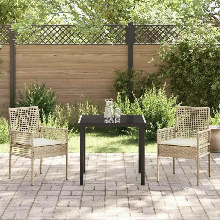 Tuinstoelen-vidaXL - Tuinstoel - Beige - Poly rattan - 53 x 60 x 85cm