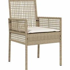 Tuinstoelen-vidaXL - Tuinstoel - Beige - Poly rattan - 53 x 60 x 85cm
