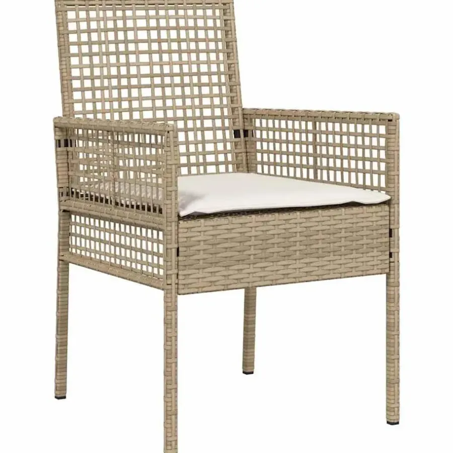 Tuinstoelen-vidaXL - Tuinstoel - Beige - Poly rattan - 53 x 60 x 85cm
