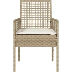 Tuinstoelen-vidaXL - Tuinstoel - Beige - Poly rattan - 53 x 60 x 85cm