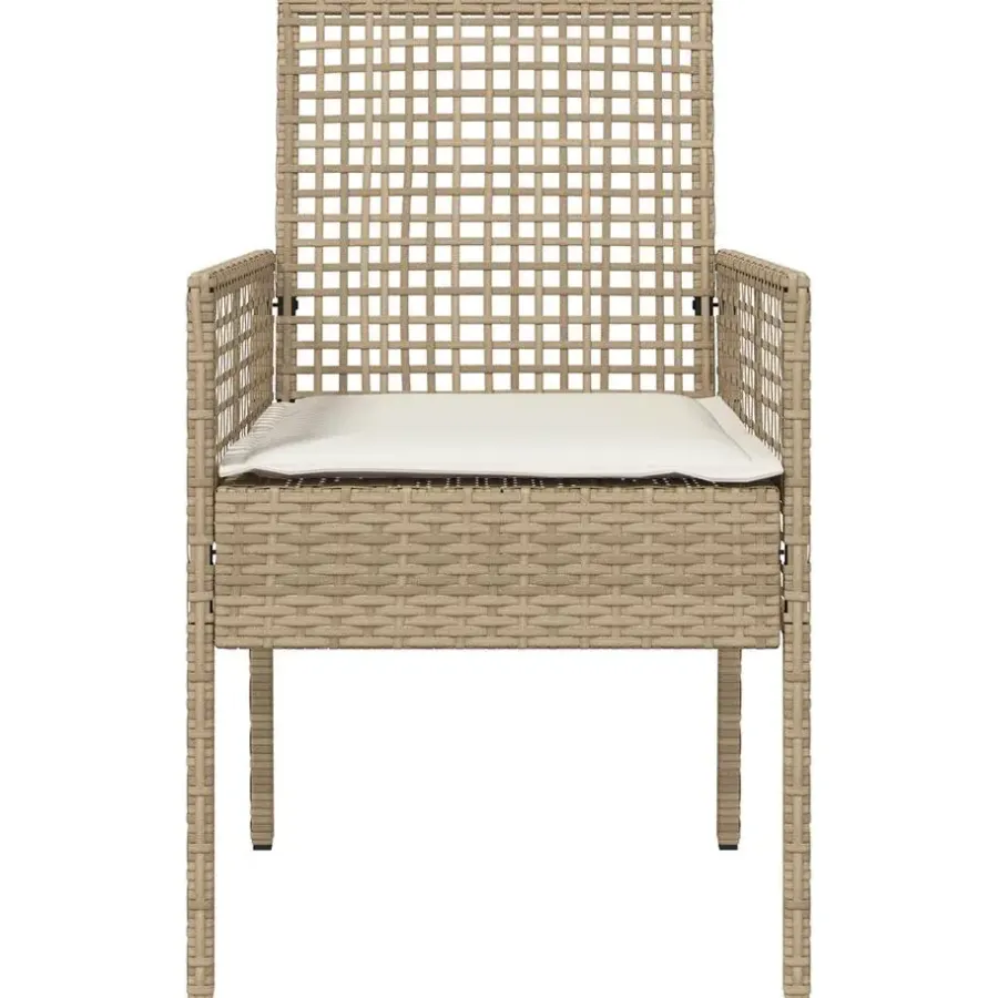 Tuinstoelen-vidaXL - Tuinstoel - Beige - Poly rattan - 53 x 60 x 85cm