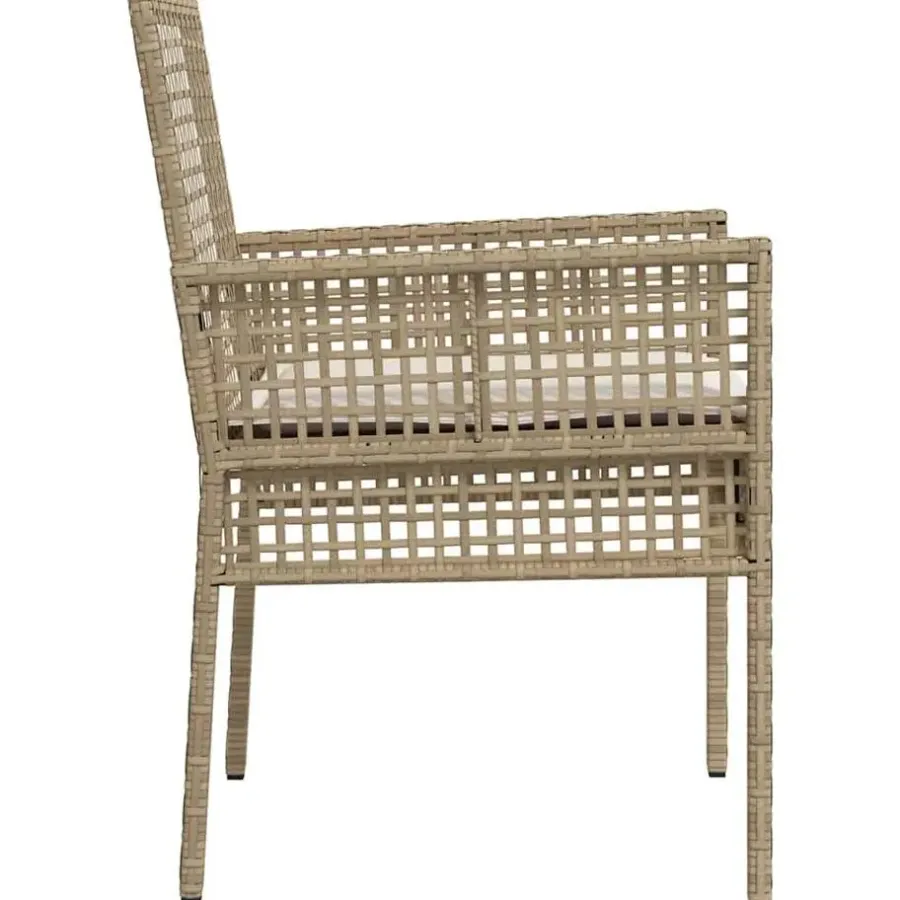 Tuinstoelen-vidaXL - Tuinstoel - Beige - Poly rattan - 53 x 60 x 85cm