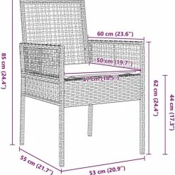 Tuinstoelen-vidaXL - Tuinstoel - Beige - Poly rattan - 53 x 60 x 85cm