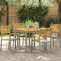 Tuinstoelen-vidaXL - Tuinstoel - Bruin - Massief acaciahout - 56 x 57 x 87cm