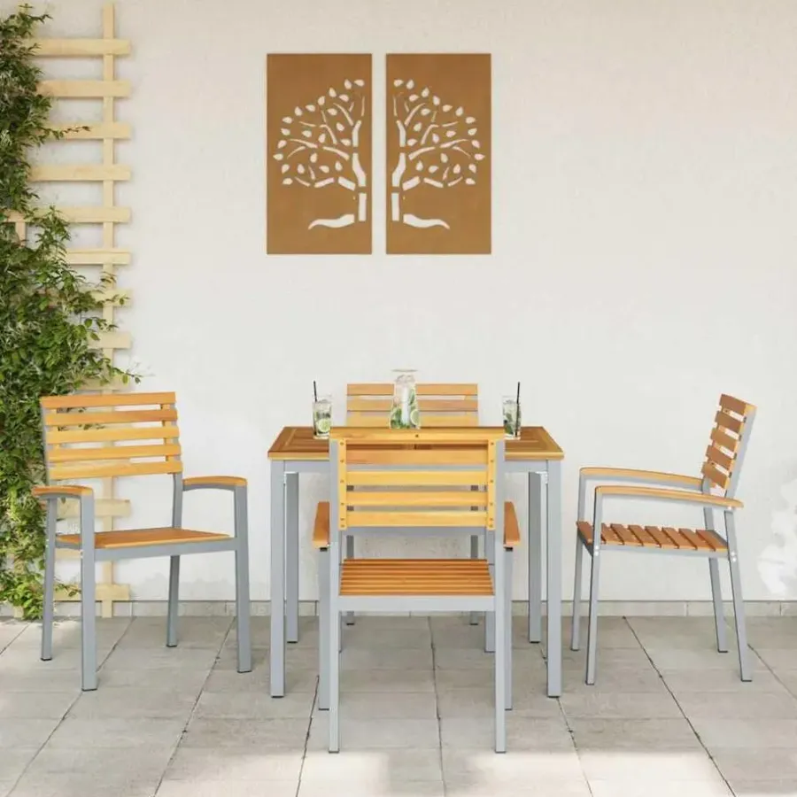 Tuinstoelen-vidaXL - Tuinstoel - Bruin - Massief acaciahout - 56 x 57 x 87cm