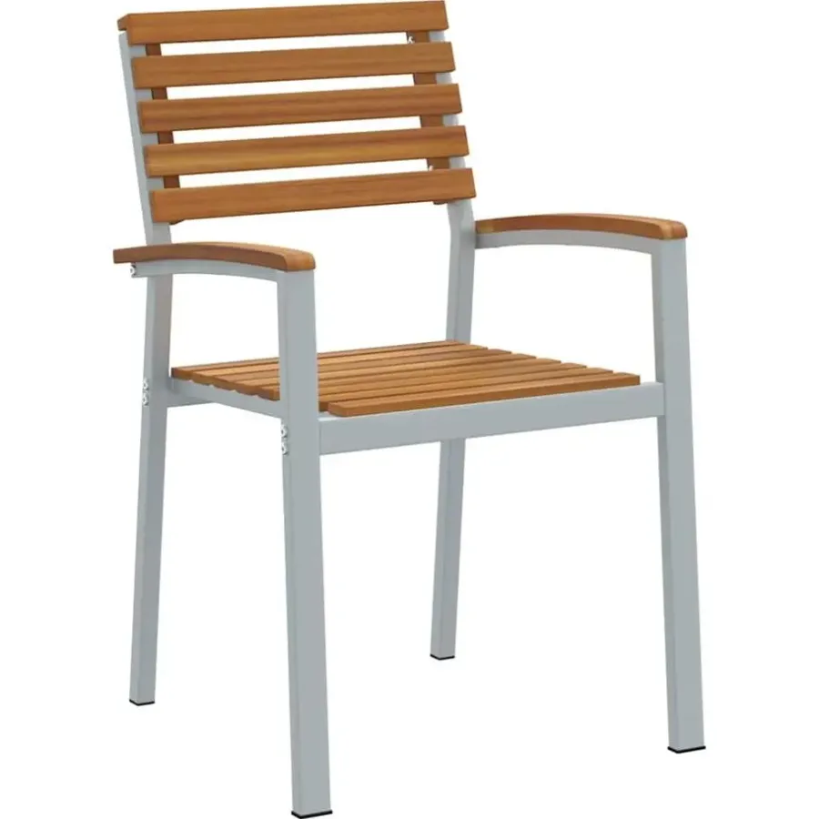 Tuinstoelen-vidaXL - Tuinstoel - Bruin - Massief acaciahout - 56 x 57 x 87cm