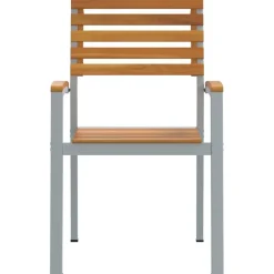 Tuinstoelen-vidaXL - Tuinstoel - Bruin - Massief acaciahout - 56 x 57 x 87cm
