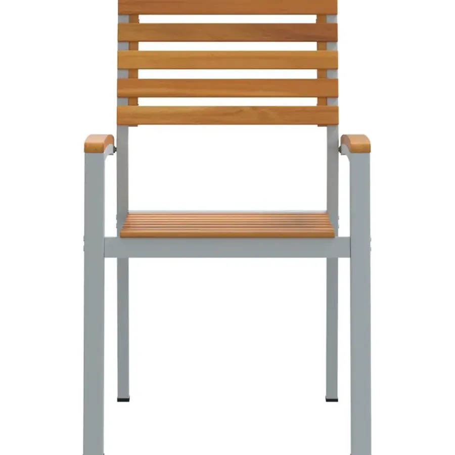 Tuinstoelen-vidaXL - Tuinstoel - Bruin - Massief acaciahout - 56 x 57 x 87cm