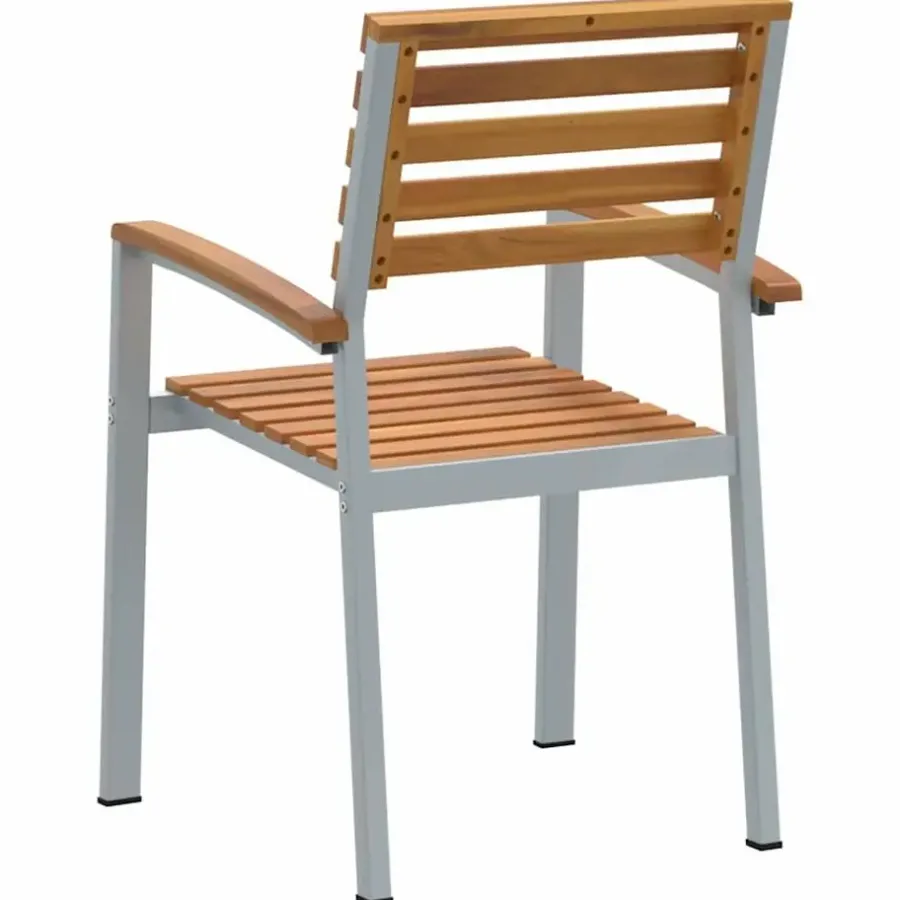 Tuinstoelen-vidaXL - Tuinstoel - Bruin - Massief acaciahout - 56 x 57 x 87cm