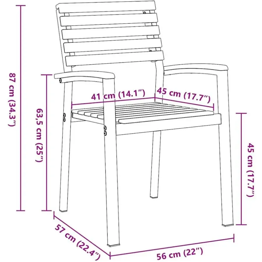 Tuinstoelen-vidaXL - Tuinstoel - Bruin - Massief acaciahout - 56 x 57 x 87cm