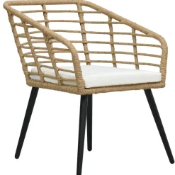 Tuinstoelen-vidaXL - Tuinstoel - Bruin - Poly rattan - 2 stuks