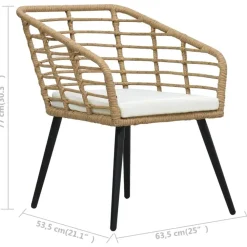 Tuinstoelen-vidaXL - Tuinstoel - Bruin - Poly rattan - 2 stuks