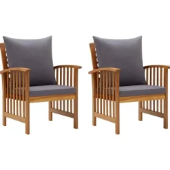Tuinstoelen-vidaXL - Tuinstoel - Grijs - Hout
