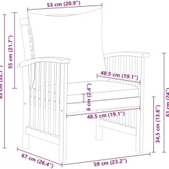 Tuinstoelen-vidaXL - Tuinstoel - Grijs - Hout