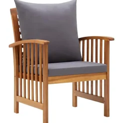 Tuinstoelen-vidaXL - Tuinstoel - Grijs - Hout