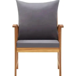 Tuinstoelen-vidaXL - Tuinstoel - Grijs - Hout