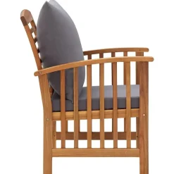 Tuinstoelen-vidaXL - Tuinstoel - Grijs - Hout