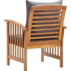 Tuinstoelen-vidaXL - Tuinstoel - Grijs - Hout