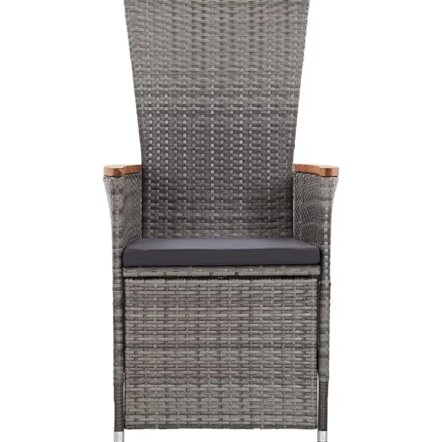 vidaXL - Tuinstoel - Grijs - Poly rattan - 2 stuks