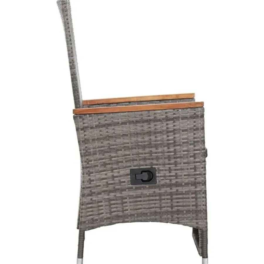 vidaXL - Tuinstoel - Grijs - Poly rattan - 2 stuks