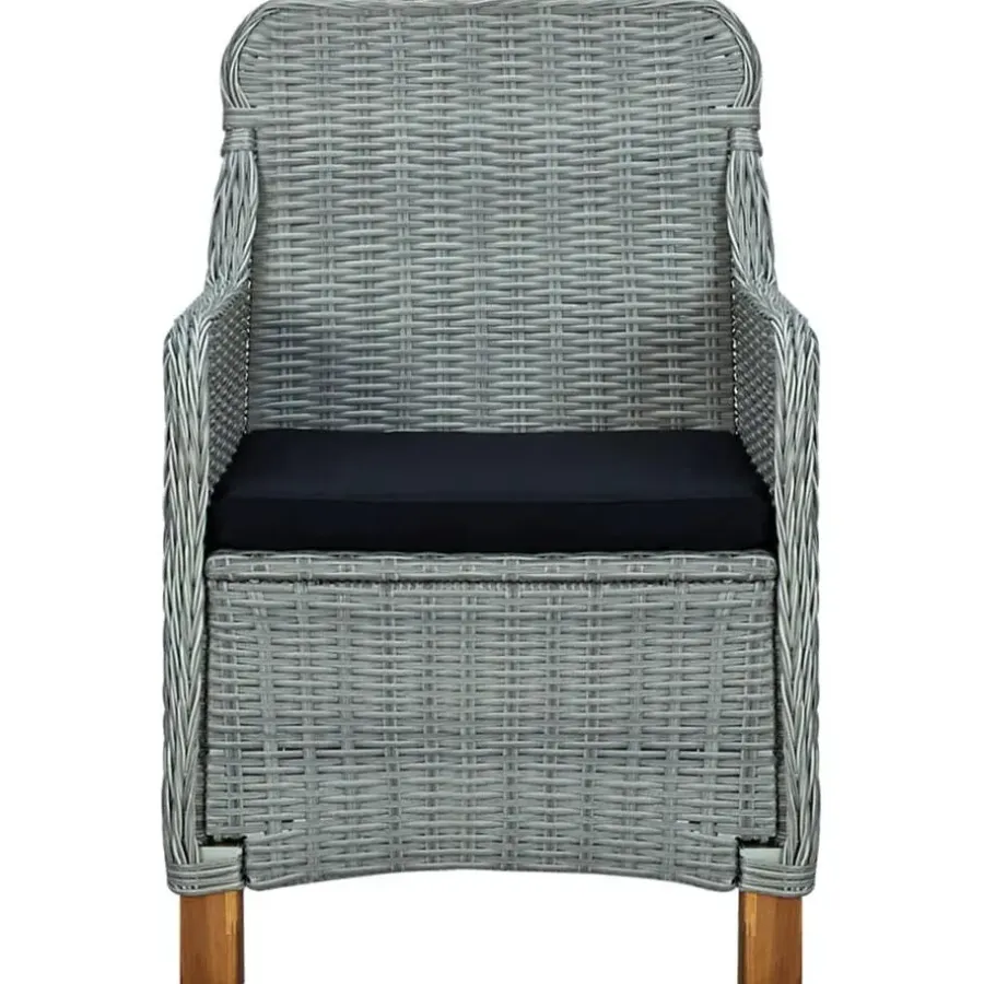 vidaXL - Tuinstoel - Grijs - Poly rattan - 2 stuks