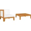 Loungeset Elementen-vidaXL - Tuinstoel - Wit - Acaciahout