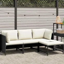 Loungesets-vidaXL - Tuinstoel - Zwart - Rattan