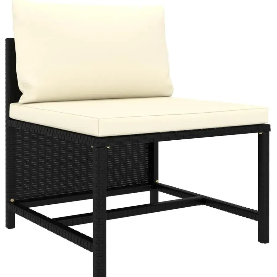 Loungesets-vidaXL - Tuinstoel - Zwart - Rattan