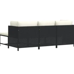 Loungesets-vidaXL - Tuinstoel - Zwart - Rattan