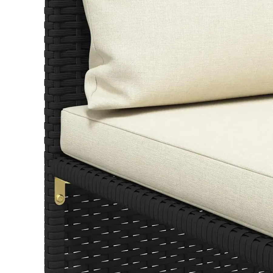 Loungesets-vidaXL - Tuinstoel - Zwart - Rattan