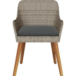 vidaXL - Tuinstoel - Zwart - Poly rattan - 55 x 62.5 x 82cm