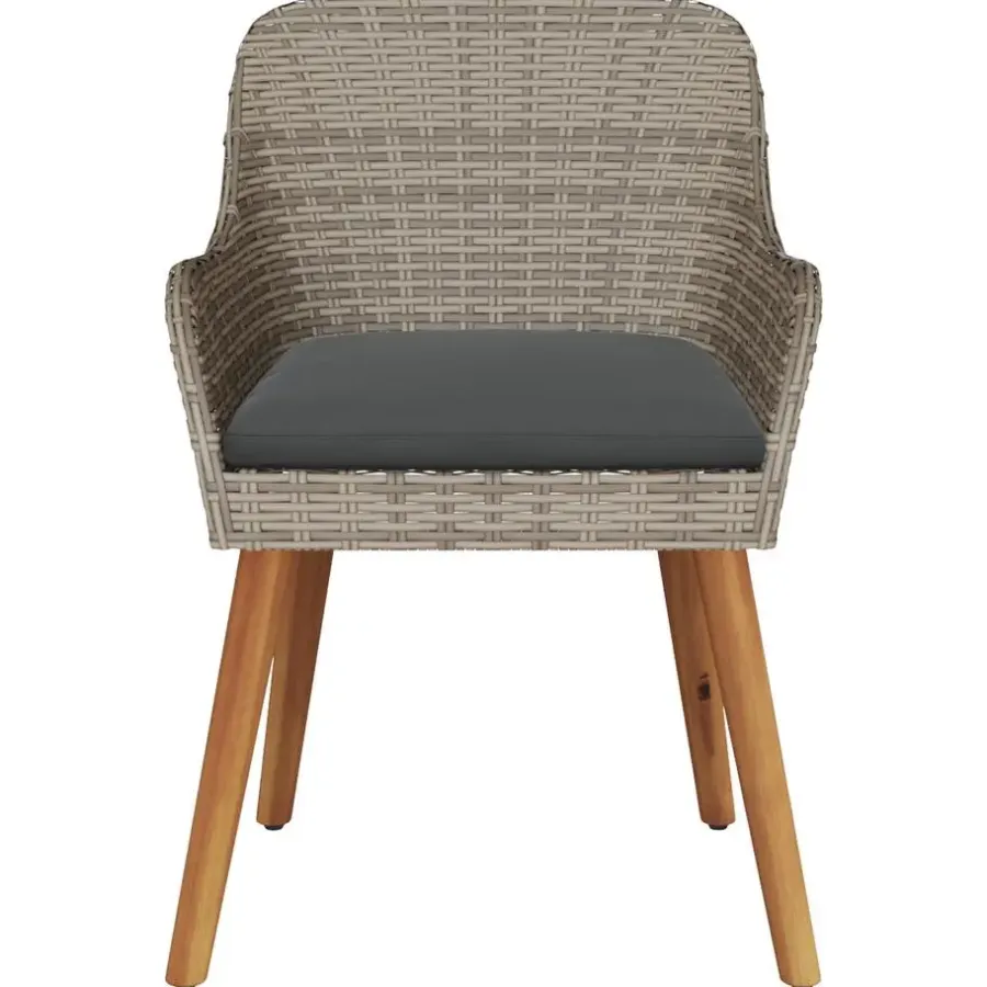 vidaXL - Tuinstoel - Zwart - Poly rattan - 55 x 62.5 x 82cm