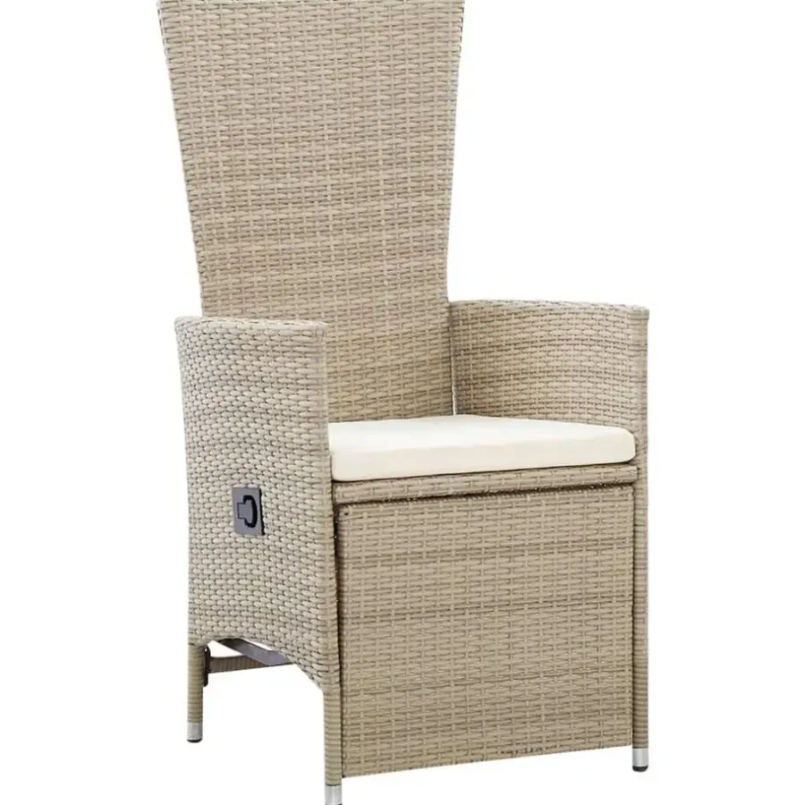 Tuinstoelen-vidaXL - Tuinstoelen - Beige - Poly rattan - 2 stuks - Met kussens