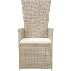 Tuinstoelen-vidaXL - Tuinstoelen - Beige - Poly rattan - 2 stuks - Met kussens