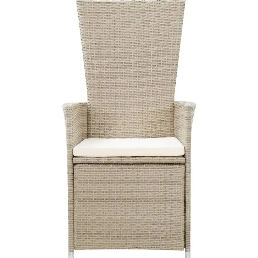 Tuinstoelen-vidaXL - Tuinstoelen - Beige - Poly rattan - 2 stuks - Met kussens