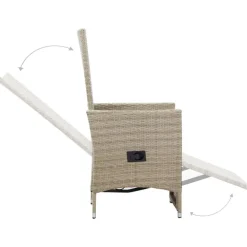 Tuinstoelen-vidaXL - Tuinstoelen - Beige - Poly rattan - 2 stuks - Met kussens
