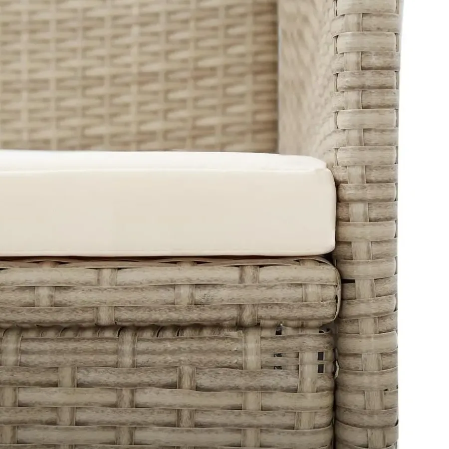 Tuinstoelen-vidaXL - Tuinstoelen - Beige - Poly rattan - 2 stuks - Met kussens