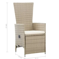 Tuinstoelen-vidaXL - Tuinstoelen - Beige - Poly rattan - 2 stuks - Met kussens
