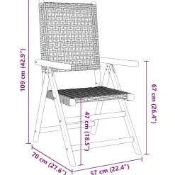 Tuinstoelen-vidaXL - Tuinstoelen - Grijs - Acaciahout en poly rattan - 2 stuks