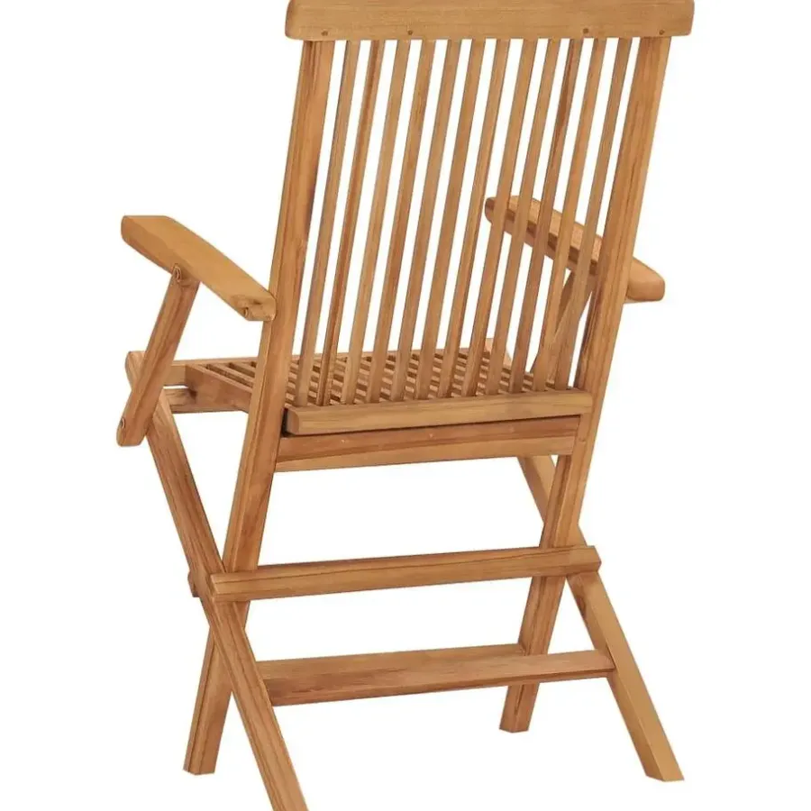 Tuinstoelen-vidaXL - Tuinstoelen - Inklapbaar - Massief teakhout - 2 stuks
