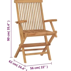 Tuinstoelen-vidaXL - Tuinstoelen - Inklapbaar - Massief teakhout - 2 stuks