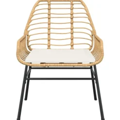 Tuinstoelen-vidaXL - Tuinstoelen - Kussens - Bruin - Poly rattan - 2 stuks