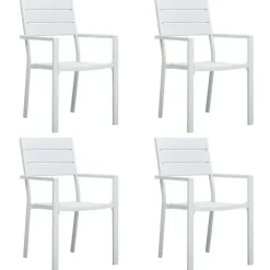 Tuinstoelen-vidaXL - Tuinstoelen - Wit - Hout - 4 stuks