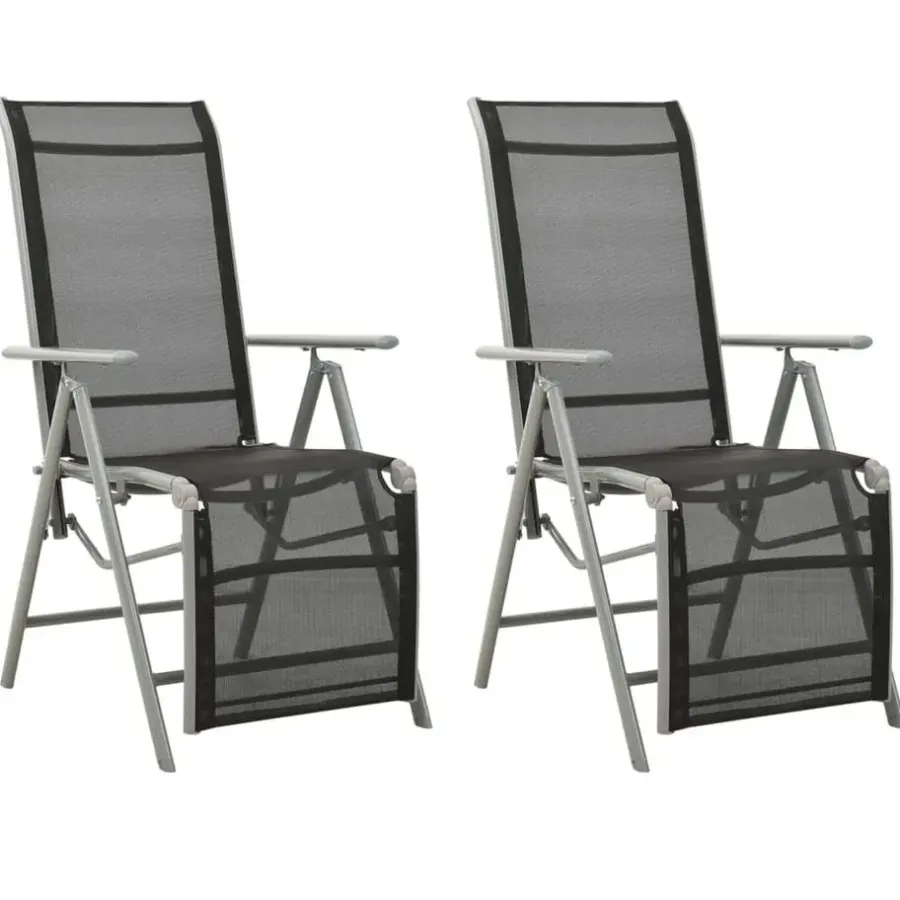 vidaXL - Tuinstoelen - Zilverkleurig - Aluminium - 2 stuks - Verstelbaar