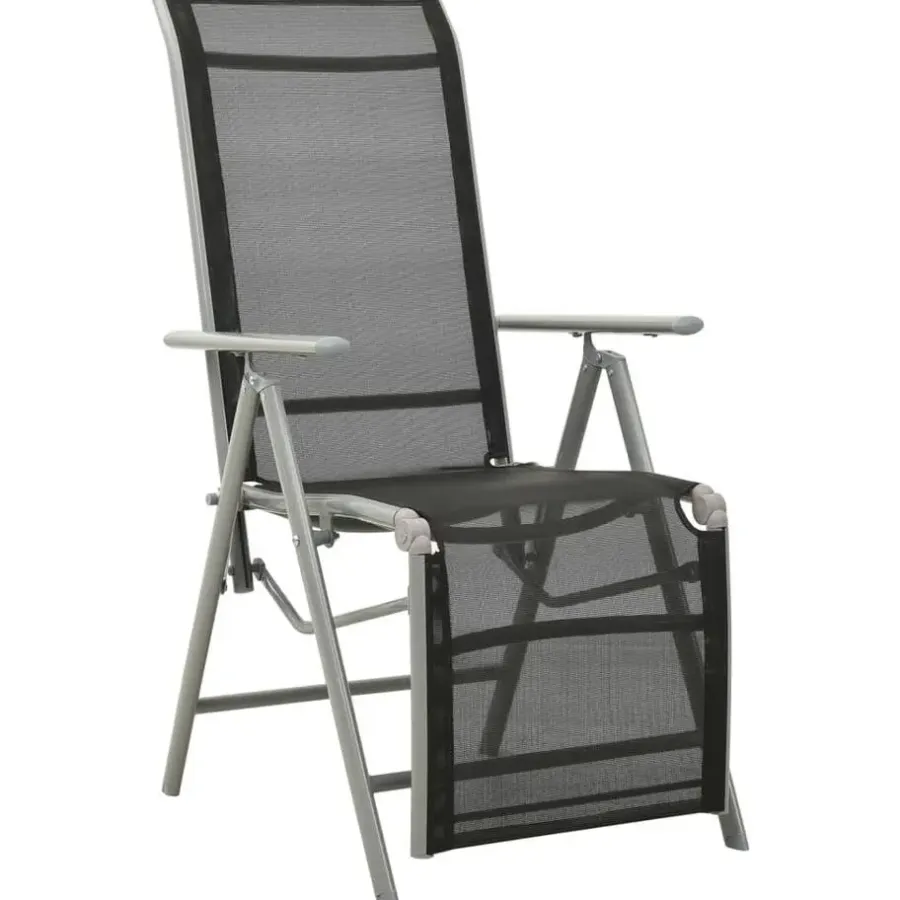 vidaXL - Tuinstoelen - Zilverkleurig - Aluminium - 2 stuks - Verstelbaar