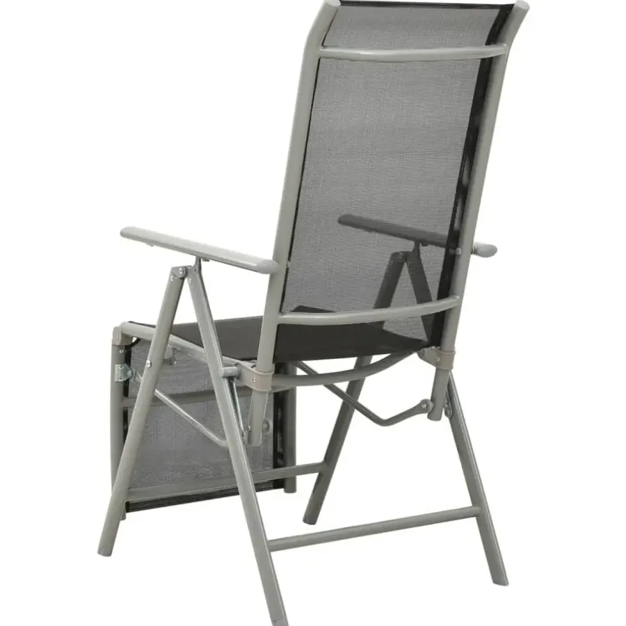 vidaXL - Tuinstoelen - Zilverkleurig - Aluminium - 2 stuks - Verstelbaar