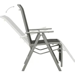 vidaXL - Tuinstoelen - Zilverkleurig - Aluminium - 2 stuks - Verstelbaar
