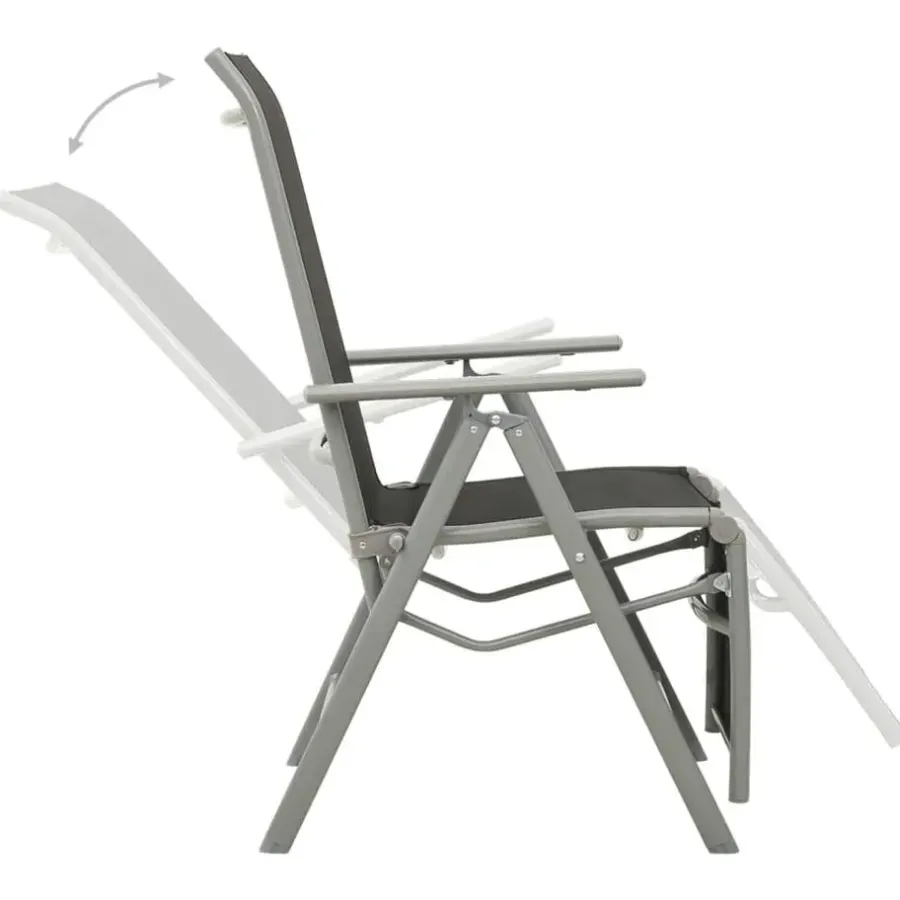 vidaXL - Tuinstoelen - Zilverkleurig - Aluminium - 2 stuks - Verstelbaar