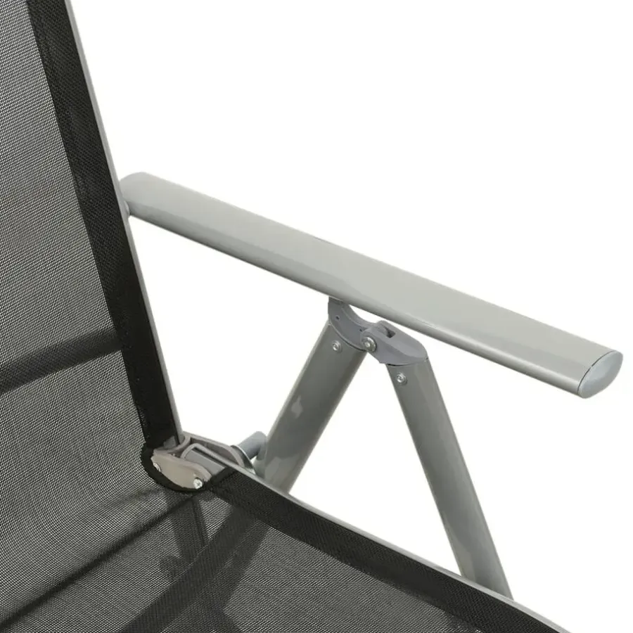 vidaXL - Tuinstoelen - Zilverkleurig - Aluminium - 2 stuks - Verstelbaar